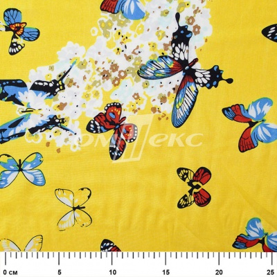 Плательная ткань "Софи" 7.2, 75 гр/м2, шир.150 см, принт бабочки - купить в Самаре. Цена 241.49 руб.