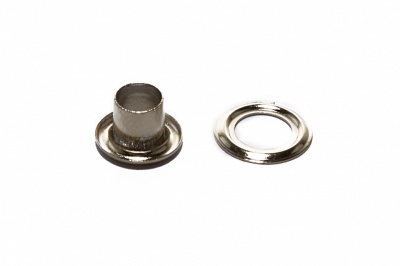 Люверсы металлические "ОмТекс", блочка/кольцо, (3 мм) - цв.никель - купить в Самаре. Цена: 0.18 руб.
