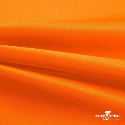 Поли креп-сатин 15-1263, 125 (+/-5) гр/м2, шир.150см, цвет оранжевый - купить в Самаре. Цена 155.57 руб.