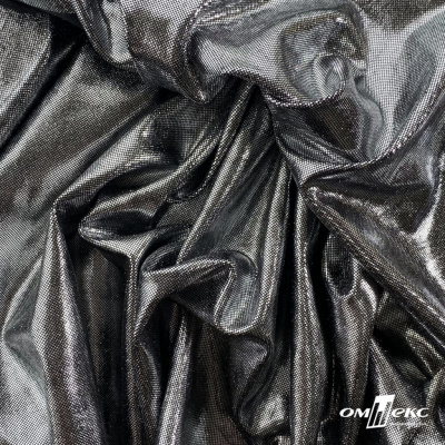 Трикотажное полотно голограмма, шир.140 см, #602 -чёрный/серебро - купить в Самаре. Цена 385.88 руб.