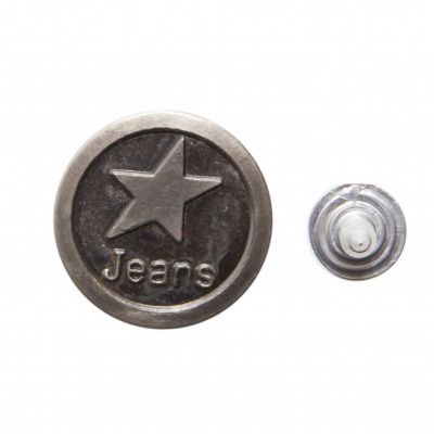Пуговица джинсовая металлическая, 15 мм, в ассортименте - купить в Самаре. Цена: 1.62 руб.