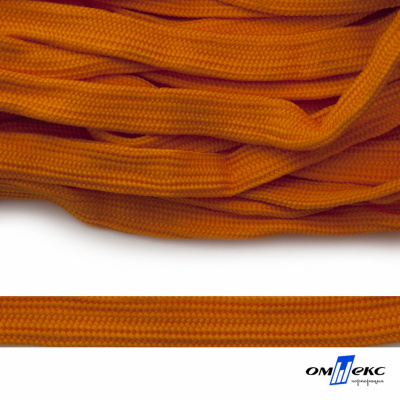 Шнур плетеный (плоский) d-12 мм, (уп.90+/-1м), 100% полиэстер, цв.267 - оранжевый - купить в Самаре. Цена: 8.62 руб.