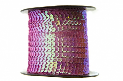Пайетки "ОмТекс" на нитях, CREAM, 6 мм С / упак.73+/-1м, цв. 89 - розовый - купить в Самаре. Цена: 468.37 руб.