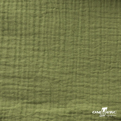 Ткань Муслин, 100% хлопок, 125 гр/м2, шир. 140 см #2307 цв.(55)-олива - купить в Самаре. Цена 318.49 руб.