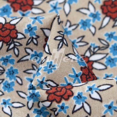 Плательная ткань "Фламенко" 7.1, 80 гр/м2, шир.150 см, принт растительный - купить в Самаре. Цена 239.03 руб.