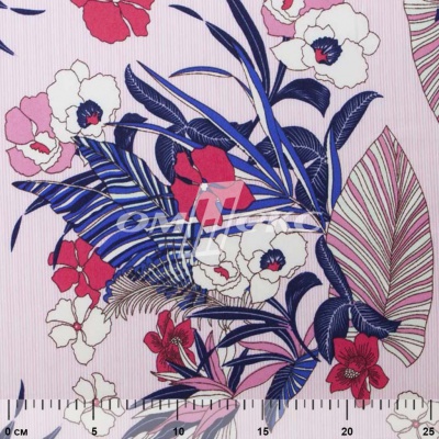 Плательная ткань "Фламенко" 18.1, 80 гр/м2, шир.150 см, принт растительный - купить в Самаре. Цена 239.03 руб.