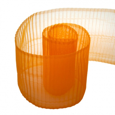 Лента капроновая "Гофре", шир. 110 мм/уп. 50 м, цвет оранжевый - купить в Самаре. Цена: 26.93 руб.