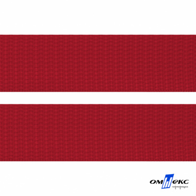Красный- цв.171 -Текстильная лента-стропа 550 гр/м2 ,100% пэ шир.20 мм (боб.50+/-1 м) - купить в Самаре. Цена: 318.85 руб.