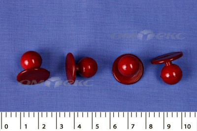 Пуговица поварская "Пукля", 10 мм, цвет красный - купить в Самаре. Цена: 2.28 руб.