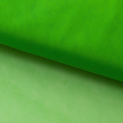 Фатин матовый 16-146, 12 гр/м2, шир.300см, цвет зелёный - купить в Самаре. Цена 112.70 руб.
