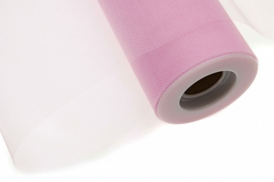 Фатин в шпульках 16-14, 10 гр/м2, шир. 15 см (в нам. 25+/-1 м), цвет розовый - купить в Самаре. Цена: 101.71 руб.