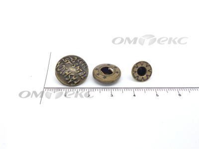 Кнопки металл 15 мм альфа антик с рис.№3  - купить в Самаре. Цена: 2.90 руб.