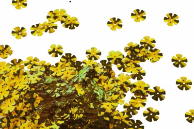 Пайетки "ОмТекс" россыпью,DOUBLE SIDED GOLD,цветок 14 мм/упак.50 гр, цв. 0460-золото - купить в Самаре. Цена: 80.12 руб.