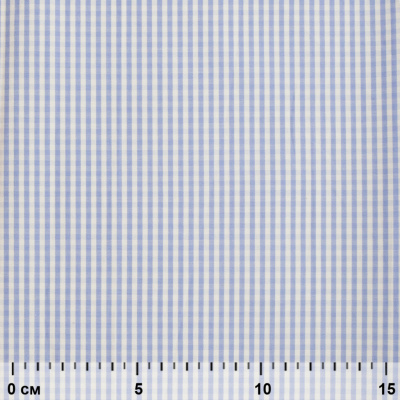 Ткань сорочечная Клетка Виши, 115 г/м2, 58% пэ,42% хл, шир.150 см, цв.2-голубой, (арт.111) - купить в Самаре. Цена 306.69 руб.