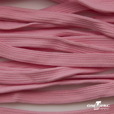 Шнур плетеный (плоский) d-12 мм, (уп.90+/-1м), 100% полиэстер, цв.256 - розовый - купить в Самаре. Цена: 8.62 руб.