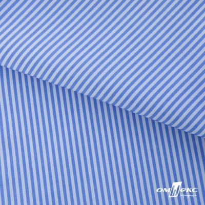 Ткань сорочечная Полоска Кенди, 115 г/м2, 58% пэ,42% хл, шир.150 см, цв.2-голубой, (арт.110) - купить в Самаре. Цена 306.69 руб.