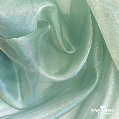 Ткань органза, 100% полиэстр, 28г/м2, шир. 150 см, цв. #104 светло-зеленый - купить в Самаре. Цена 86.24 руб.