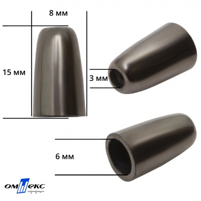 8100-Наконечник пластиковый под металл 15 мм-никель - купить в Самаре. Цена: 2.45 руб.