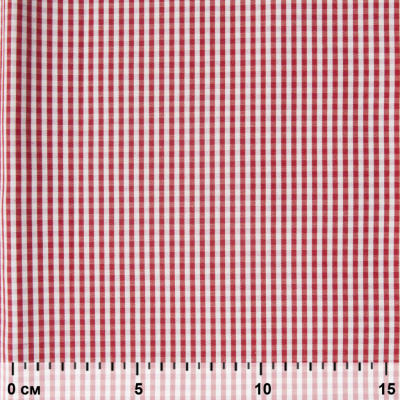 Ткань сорочечная Клетка Виши, 115 г/м2, 58% пэ,42% хл, шир.150 см, цв.5-красный, (арт.111) - купить в Самаре. Цена 306.69 руб.