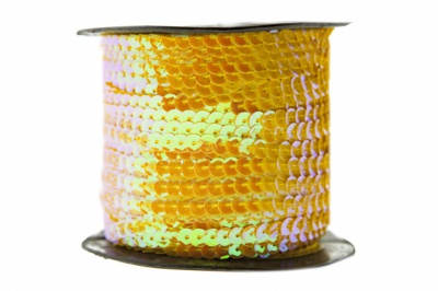 Пайетки "ОмТекс" на нитях, CREAM, 6 мм С / упак.73+/-1м, цв. 92 - золото - купить в Самаре. Цена: 484.77 руб.