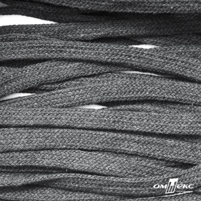 Шнур плетеный d-8 мм плоский, 70% хлопок 30% полиэстер, уп.85+/-1 м, цв.1027-серый - купить в Самаре. Цена: 735 руб.