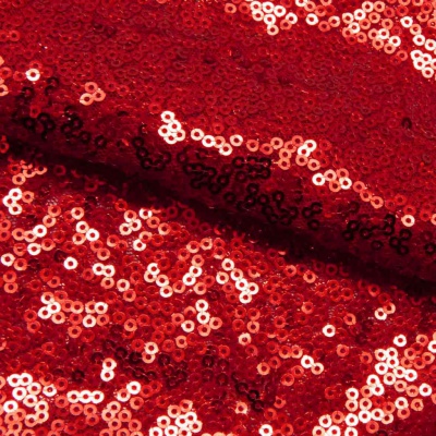 Сетка с пайетками №8, 188 гр/м2, шир.140см, цвет красный - купить в Самаре. Цена 433.60 руб.