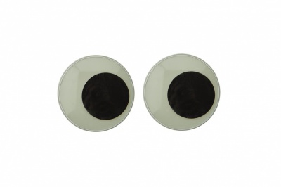 Глазки для игрушек, круглые, с бегающими зрачками, 24 мм/упак.50+/-2 шт, цв. -черно-белые - купить в Самаре. Цена: 60.32 руб.