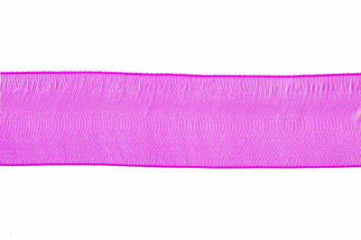 Лента органза 1015, шир. 10 мм/уп. 22,8+/-0,5 м, цвет ярк.розовый - купить в Самаре. Цена: 38.39 руб.