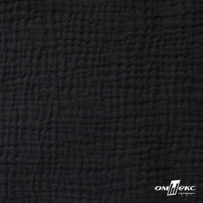 Ткань Муслин, 100% хлопок, 125 гр/м2, шир. 135 см (34) цв.черный - купить в Самаре. Цена 337.25 руб.