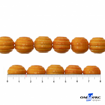0309-Бусины деревянные "ОмТекс", 16 мм, упак.50+/-3шт, цв.003-оранжевый - купить в Самаре. Цена: 62.22 руб.