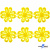 Кружево гипюр "Ромашка" 0575-1169, шир. 25 мм/уп.13,7 м, цвет 8208-жёлтый - купить в Самаре. Цена: 289.76 руб.