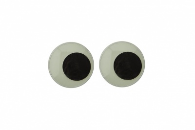 Глазки для игрушек, круглые, с бегающими зрачками, 15 мм/упак.50+/-2 шт, цв. -черно-белые - купить в Самаре. Цена: 46.92 руб.