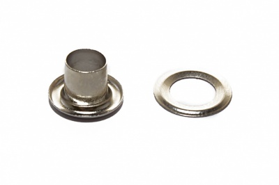 Люверсы металлические "ОмТекс", блочка/кольцо, (4 мм) - цв.никель - купить в Самаре. Цена: 0.24 руб.