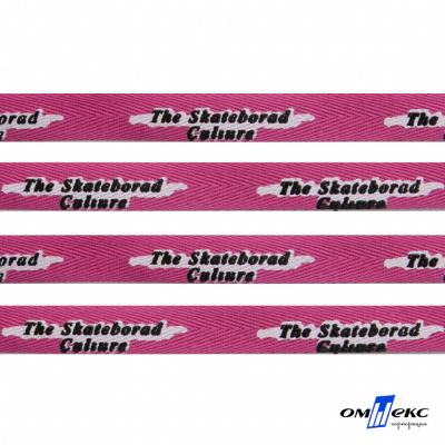 Тесьма отделочная (киперная) 10 мм, 100% хлопок,"THE SKATEBOARD CULIURE"(45 м) цв.121-26 -яр.розовый - купить в Самаре. Цена: 850.62 руб.