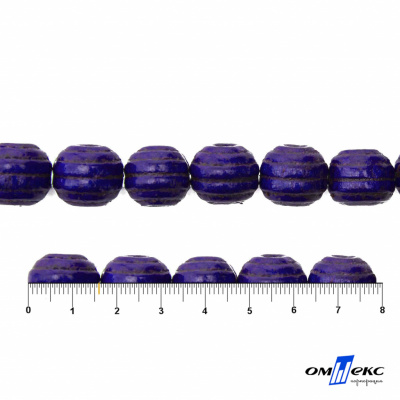 0309-Бусины деревянные "ОмТекс", 16 мм, упак.50+/-3шт, цв.018-фиолет - купить в Самаре. Цена: 62.22 руб.