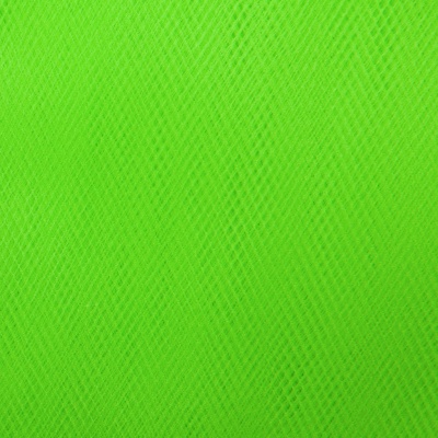 Фатин матовый 16-142, 12 гр/м2, шир.300см, цвет неон.зелёный - купить в Самаре. Цена 101.95 руб.