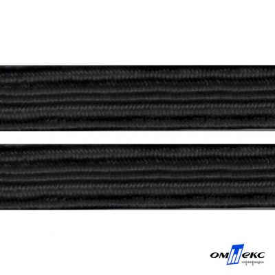Резиновые нити с текстильным покрытием, шир. 6 мм (55 м/уп), цв.-черный - купить в Самаре. Цена: 212.90 руб.
