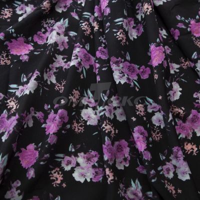 Плательная ткань "Фламенко" 20.1, 80 гр/м2, шир.150 см, принт растительный - купить в Самаре. Цена 241.49 руб.