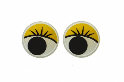 Глазки для игрушек, круглые, с бегающими зрачками, 15 мм/упак.50+/-2 шт, цв. -желтый - купить в Самаре. Цена: 113.01 руб.