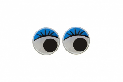 Глазки для игрушек, круглые, с бегающими зрачками, 8 мм/упак.50+/-2 шт, цв. -синий - купить в Самаре. Цена: 59.05 руб.