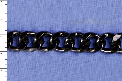 Цепь металл декоративная №9 (13,5*16,5) черная (10+/-1 м)  - купить в Самаре. Цена: 808.92 руб.