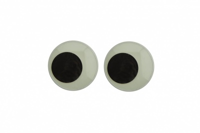 Глазки для игрушек, круглые, с бегающими зрачками, 18 мм/упак.50+/-2 шт, цв. -черно-белые - купить в Самаре. Цена: 41.81 руб.