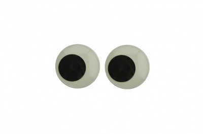 Глазки для игрушек, круглые, с ресничками, 10 мм/упак.50+/-2 шт, цв. -черно-белые - купить в Самаре. Цена: 21.24 руб.