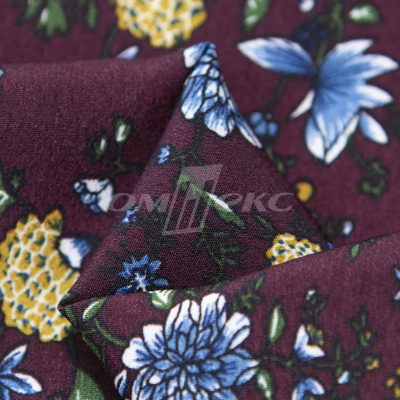 Плательная ткань "Фламенко" 4.1, 80 гр/м2, шир.150 см, принт растительный - купить в Самаре. Цена 259.21 руб.