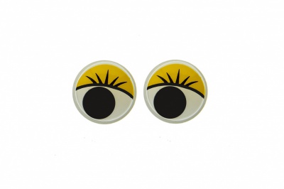 Глазки для игрушек, круглые, с бегающими зрачками, 8 мм/упак.50+/-2 шт, цв. -желтый - купить в Самаре. Цена: 59.05 руб.