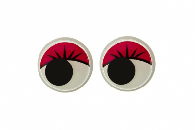 Глазки для игрушек, круглые, с бегающими зрачками, 12 мм/упак.50+/-2 шт, цв. -красный - купить в Самаре. Цена: 95.04 руб.