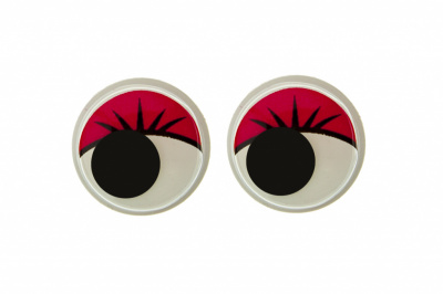 Глазки для игрушек, круглые, с бегающими зрачками, 15 мм/упак.50+/-2 шт, цв. -красный - купить в Самаре. Цена: 113.01 руб.