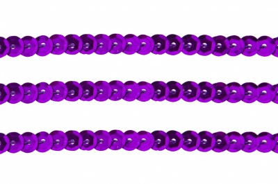 Пайетки "ОмТекс" на нитях, SILVER-BASE, 6 мм С / упак.73+/-1м, цв. 12 - фиолет - купить в Самаре. Цена: 300.55 руб.