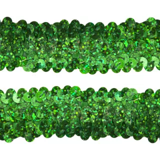 Тесьма с пайетками D4 шир 30 мм цвет зеленый 1